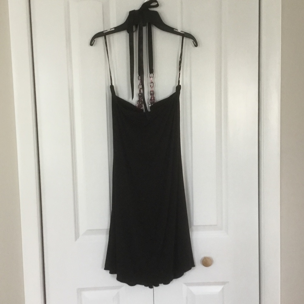 Sky Elegant Black Strapless Dress with Necklace - Picture 5 of 6